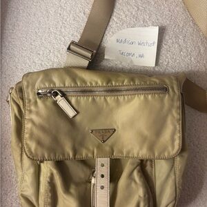 Prada Beige Nylon Messenger Crossbody Bag